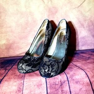 BAMBOO Black Lace heels. Gorgeous!!